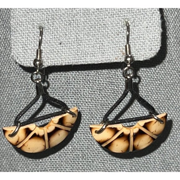 Textured Half Moon Earrings - Picture 1 of 9
